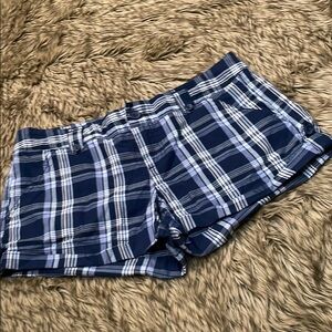 Maurices Blue and White Bermuda Shorts Plaid Design